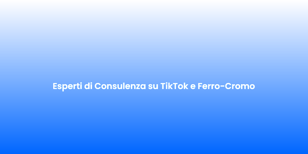 Esperti di Consulenza su TikTok e Ferro Cromo