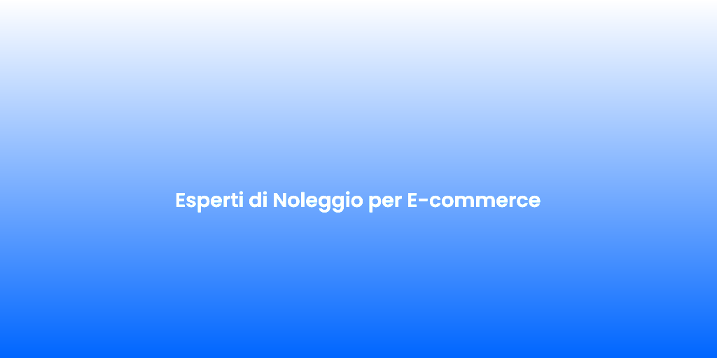 Esperti di Noleggio per E commerce