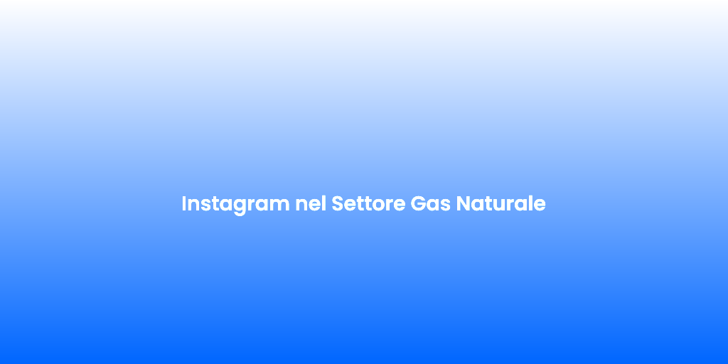 Instagram nel Settore Gas Naturale 1