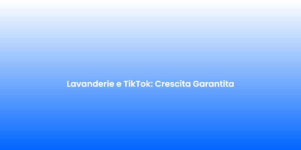 Lavanderie e TikTok Crescita Garantita