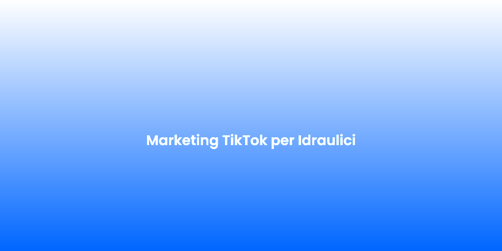 Marketing TikTok per Idraulici