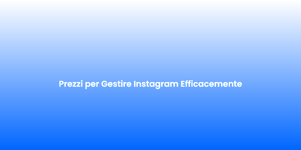 Prezzi per Gestire Instagram Efficacemente 13
