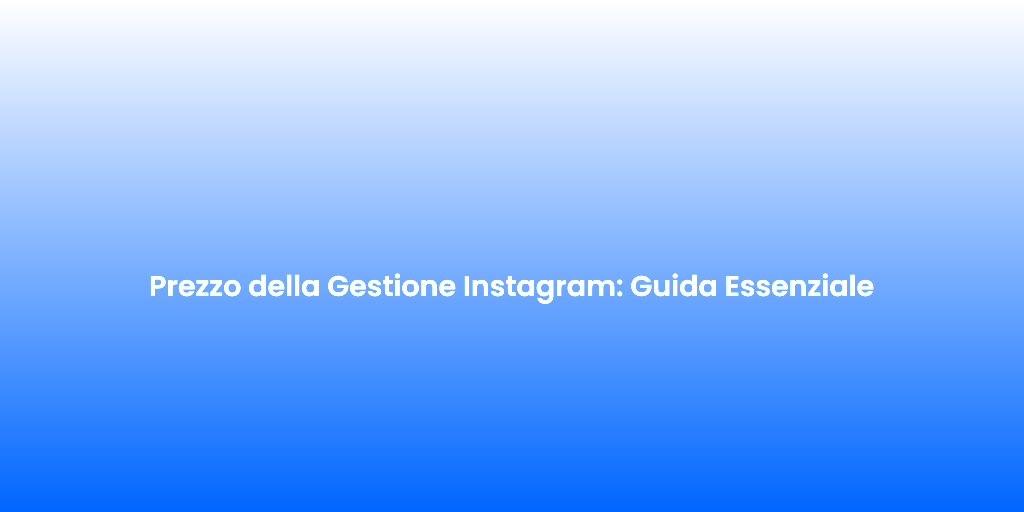 Prezzo della Gestione Instagram Guida Essenziale 1