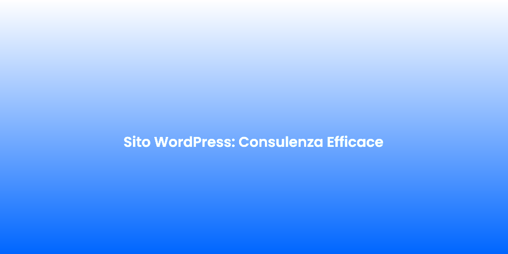 Sito WordPress Consulenza Efficace
