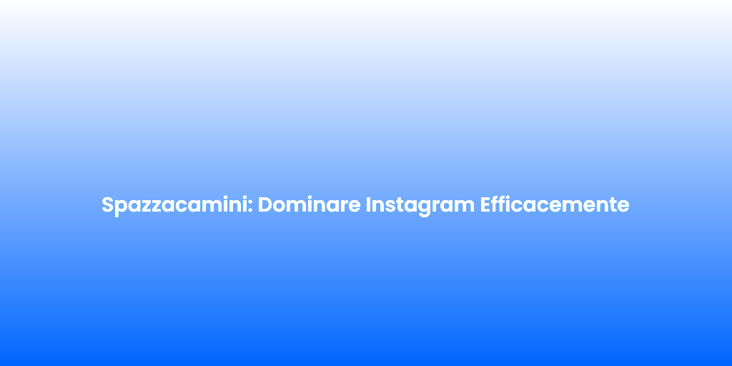 Spazzacamini Dominare Instagram Efficacemente 1