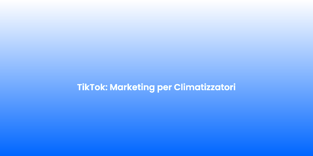 TikTok Marketing per Climatizzatori 1