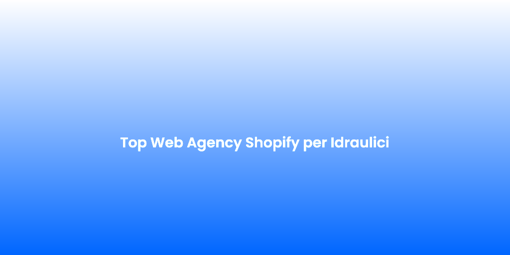 Top Web Agency Shopify per Idraulici 1