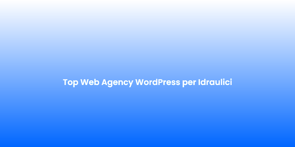 Top Web Agency WordPress per Idraulici